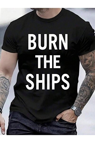 Astogria13 تي شيرت 100% قطن بطبعة "Burn The Ships" للرجال والنساء، قمصان صيفي...