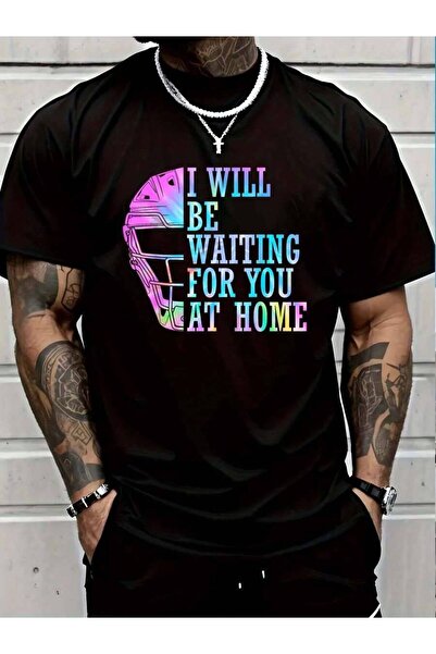 9TAY 100% Cotton I Will Be Waiting For You At Home Softball Catcher T-Shirt M...