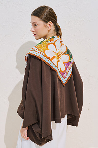Manuka Cotton Patterned Square Scarf Carmen