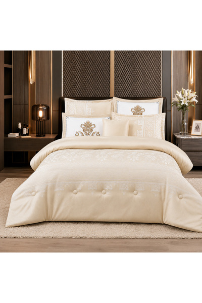 ShinyFlower Luxury Jacquard 7-Piece Comforter Set | 220×240cm Comforter | 400...