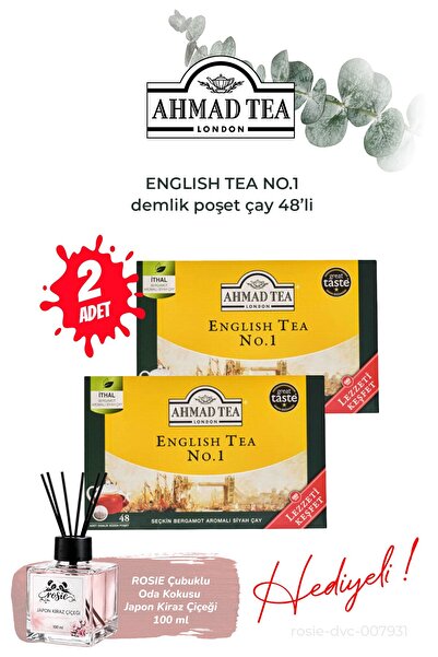 Ahmad Tea 2 Packs of 48 Teapot Tea Bags English Tea No.1 and Room Fragrance