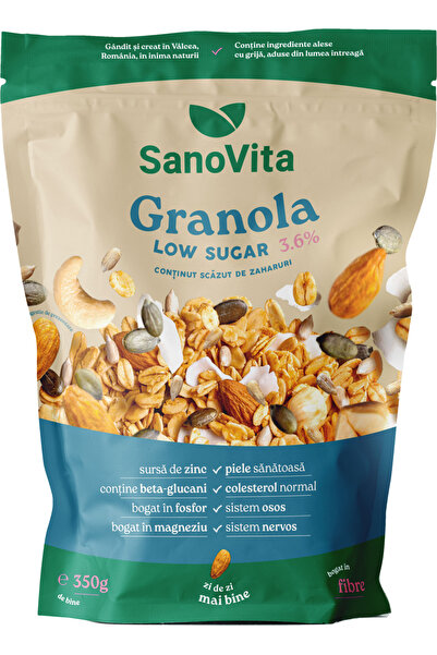 Sano Vita Granola cu conținut scăzut de zahăr 350g