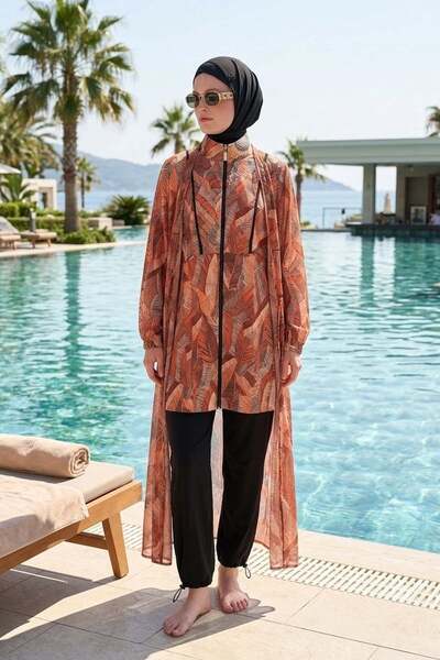 Moodbasic SIRTI ŞİFON DETAYLI PAREOLU MAYO
