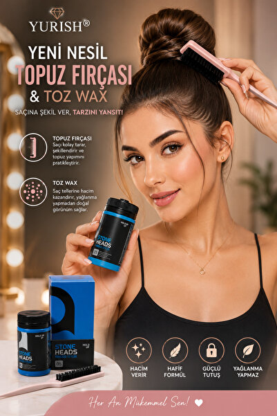 YURISH Yeni Nesil Topuz Fırçası & Ultra Tutuculu Toz Wax