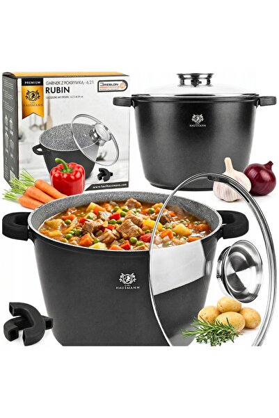 Karl Hausmann Oală mare de gătit 6.2L, pentru inducție și gaz, cu înveliș de ...