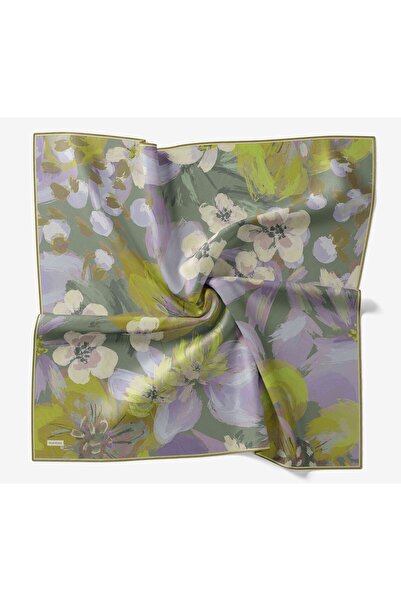 Silk Home Soft Scarf Flower Water Green