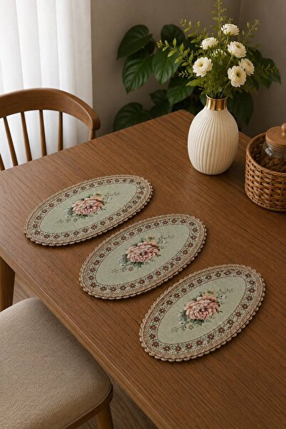 Yeshome Collection طقم مفارش صغيرة من الشانيل 3 قطع 20 × 35 سم