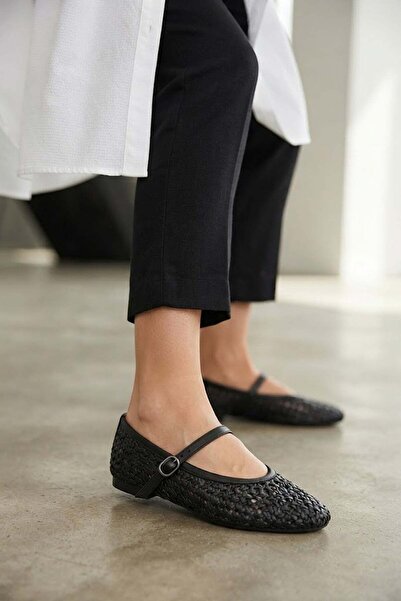 Ayakkabı Fuarı Elit Fls027-109T Women's Ballerina Flats Black