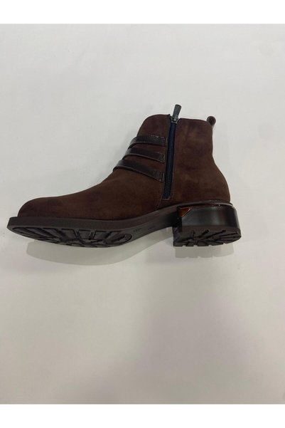 MARCO ROCCO Genuine Leather Suede Elastic Band Zippered Boots Women's Shoes