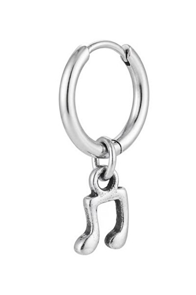 Blisse Piercing Unisex Silver Color Surgical Steel Dangle Music Note Figured ...