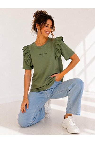DİAMOND OUTLET Γυναικείο T-Shirt Basic Vatka με λαιμόκοψη Crew, βαμβακερό, ca...