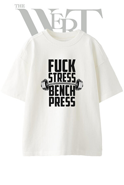 THEWERT Dizajn bench pressa, štampana unisex bela majica prevelikog kroja