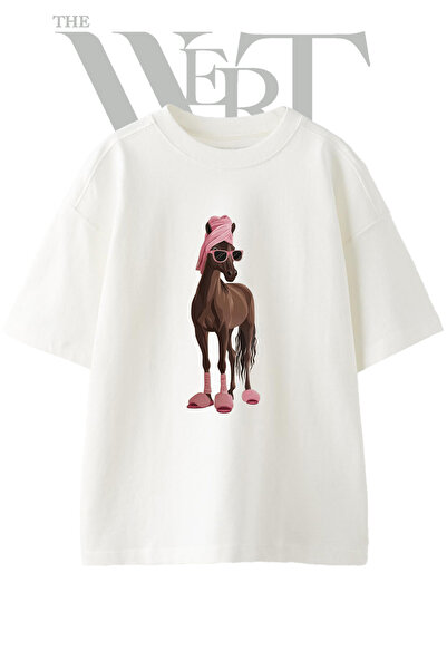 THEWERT Spa at Design Printed Unisex White Oversize T-Shirt
