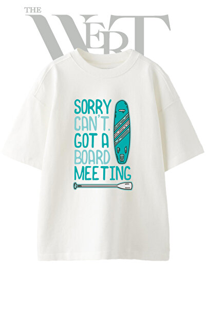 THEWERT Tricou oversize alb unisex cu imprimeu Paddleboard Paddle Design