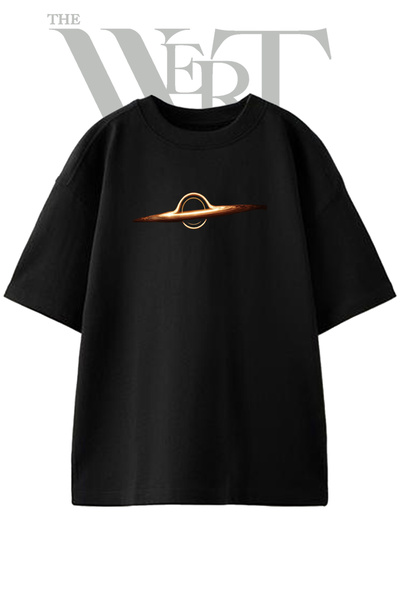 THEWERT Μπλουζάκι Unisex Μαύρο Oversize με στάμπα Black Hole Design