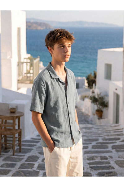 LC Waikiki قميص LCW Kids Indigo للأولاد بأكمام قصيرة