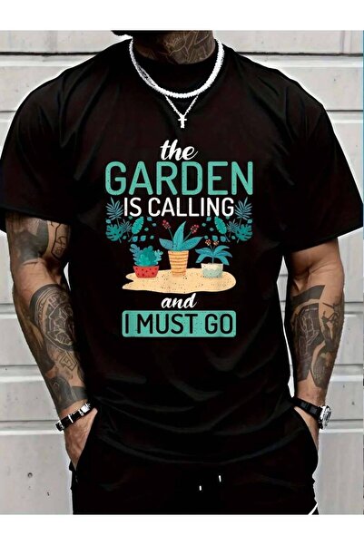 4Car تي شيرت من القطن بنسبة 100% بطبعة "The Garden Is Calling I Must Go Outdo...