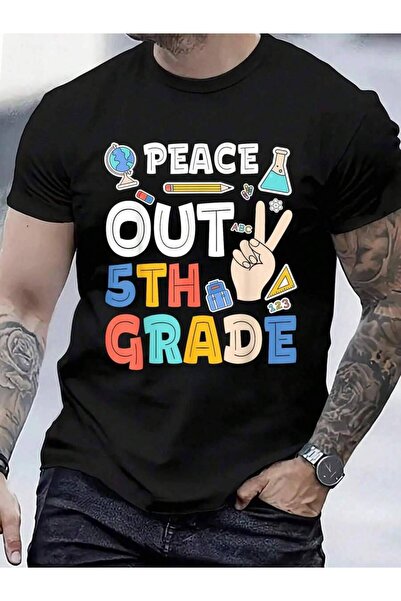 9JY تي شيرت قطني 100% بتصميم Peace Out هدية تخرج للصف الخامس للرجال والنساء، ...