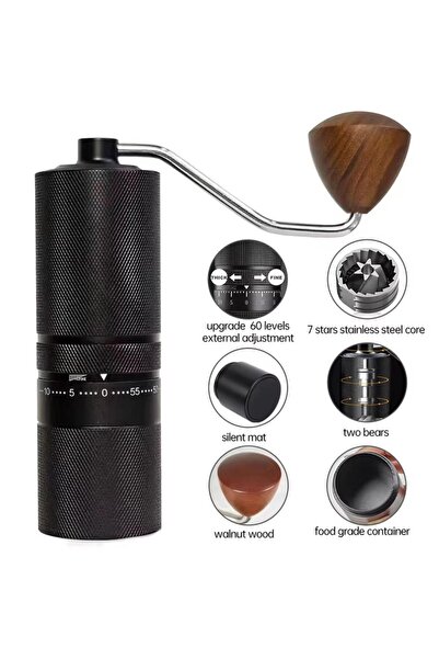 Tradeo Manual Coffee Grinder with 60 Adjustable Grind Settings, Stainless Ste...