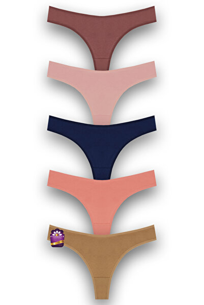 papatya lingerie Памучни танга бикини Овал Бел, комплект от 5 броя, W-102