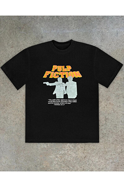 Grafftee Clothing Μπλουζάκι Pulp Fiction Eziekiel με στάμπα, Unisex, Oversize