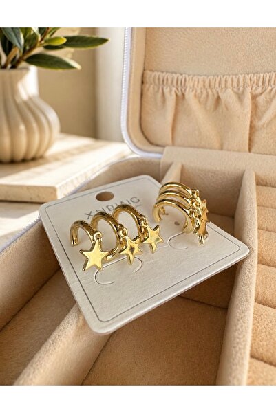 xUPING 14 K GOLD RENK TEK DELİK ÇOKLU KÜPE