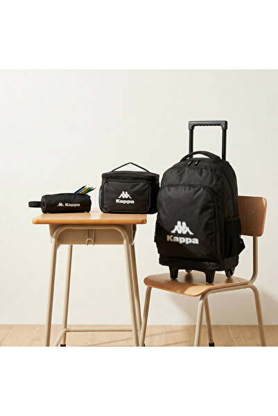 Kappa Logo Print 3-Piece School Trolley Bag Set for Kids 13 Years+ with Lunch...