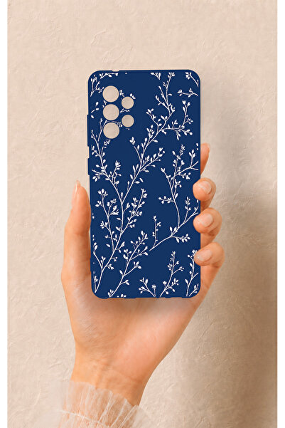 Vip Case Samsung A52 Uyumlu İnce Yaprak Dalı Desenli Silikon Kılıf