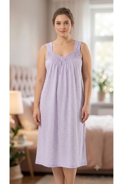 ATINÇ Lila Askili Oversized Cotton Nightgown
