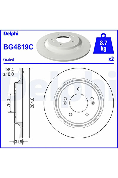 DELPHİ Set Discuri Frana Hyundai Grandeur/Ioniq/Sonata 7 Kia Cadenza 1/Ceed/N...