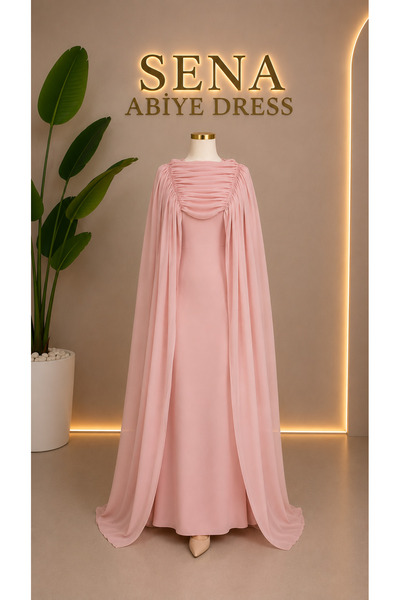 Sena Abiye Dress EFLİN PEMBE TESETTÜR ABİYE