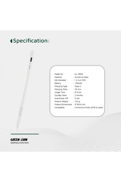Green Lion Pencil X Universal Pen - White