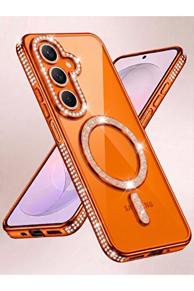 Rivor Samsung Galaxy S26 Uyumlu Kılıf Kamera Korumalı Simli Magsafe Şarj Dest...