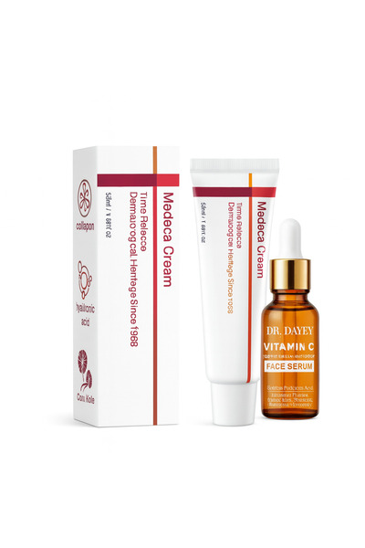 MADECA Pachet îngrijire ten - Cremă și Ser cu Vitamina C, 2 produse pentru hi...