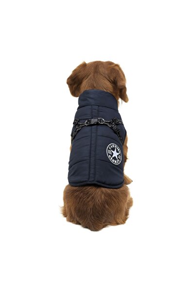 OEM Geaca Albastră cu Fermoar Căptușeală Fleece Patch Bleu și Ham pentru Câini
