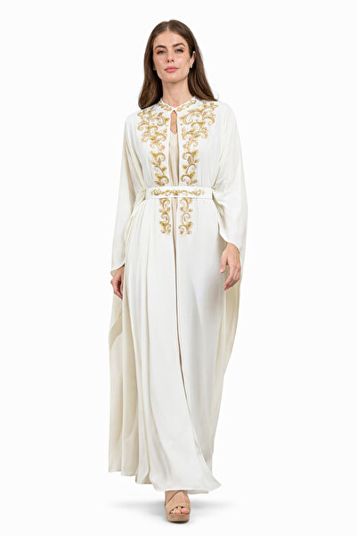 ELEGANZA LA MODE Off White, Beige Women's Dress – ELM D 418