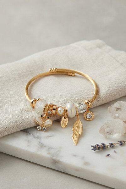 Mega Bazaar White Butterfly Model Charm Bracelet