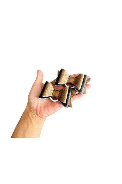 feltland Fundite pentru fetite din piele artificiala, set 2 buc, 8*4.5cm, bro...