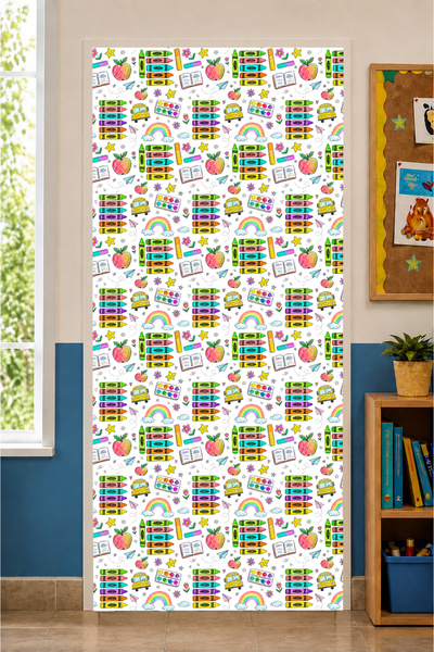 PROMISEBACKDROP2 190x75cm Ελαστικό κάλυμμα πόρτας για σχολικές αίθουσες διδασ...