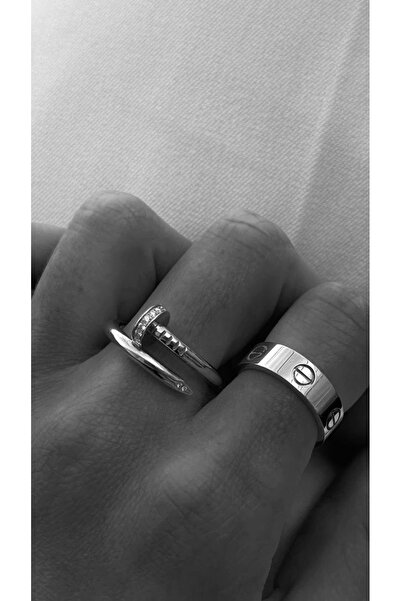 ElectraStore Set 2 Inele Argintii CUI + LOVE