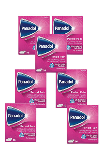 Panadol 7 قطع من أقراص تخفيف آلام الدورة الشهرية 500/65 ملغ، 16 قرصًا