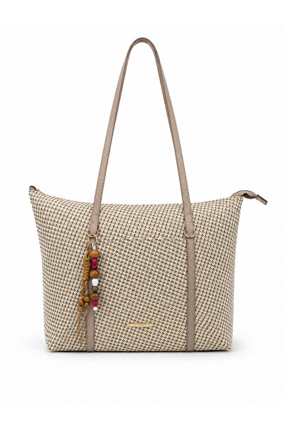 FHD BAGS حقيبة كتف نسائية ذات ملمس منسوج، للاستخدام اليومي، ذات حجم كبير، بتص...
