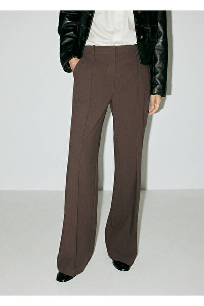 MANGO Woman Dikişli flare pantolon