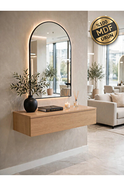 ENG AHŞAP Modern MDF Çekmeceli Dresuar 60 cm - Duvara Montajlı Antre Salon Dolap