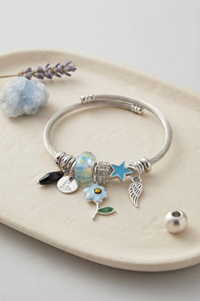 Inure Jewelry سوار بتصميم زهرة زرقاء