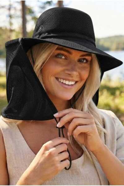 Uniquetrenders Women's Neck Protection Mesh Safari Hat Uv Sun Protection Draw...
