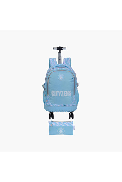 Manchester City Football 2-Piece Trolley Bag for Boys 13+ Years with Pencil C...