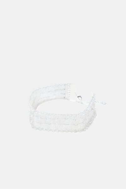 Stradivarius Metalik örgü sert choker