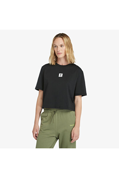 Timberland Stack Logo Sleeve Kadın Siyah T-Shirt