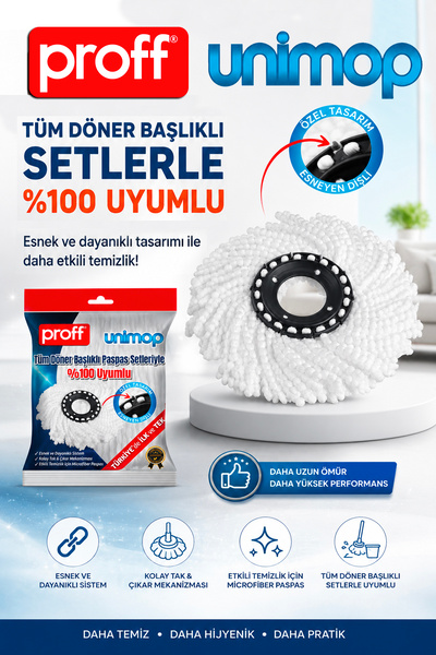 Proff Unimop Yedek Mop Seti (Starex, Quantum ve Diğer Setlere Uyumlu )